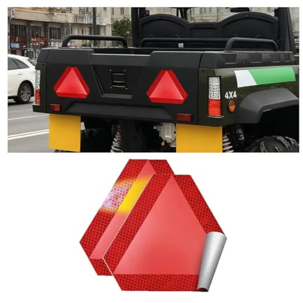Norkmdi 2 st/set långsam flyttande bilskylt, 18 x 20 cm diamantkvalitet reflekterande fordonssäkerhetsdekal, triangel självhäftande biltillbehör för exteriör och universell passform