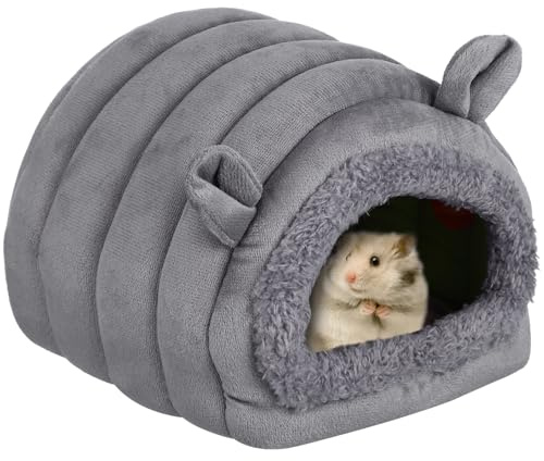 jojofuny Maison Chaude pour Hamster Et Chinchilla en Matériau Doux, Petite Cachette Gris Forme Chenille, Lit Confortable pour Cage, Adapté Aux Petits Animaux De Compagnie
