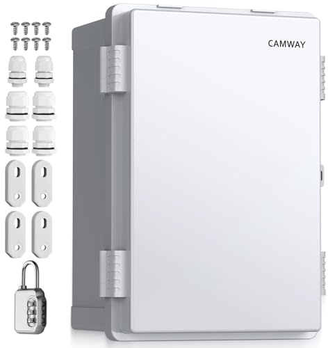 CAMWAY Caja Estanca Exterior Electrica Impermeable IP67, Cuadro Eléctrico Superficie con Carcasa Plástico ABS, Cajas de Empalmes 30 * 20 * 16cm,Blanco