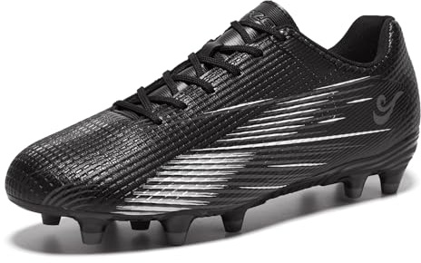 ORRZER Men's Soccer Cleats Lightweight Women's Football Shoes Professional Athletic Training Rugby Shoes Black/Grey