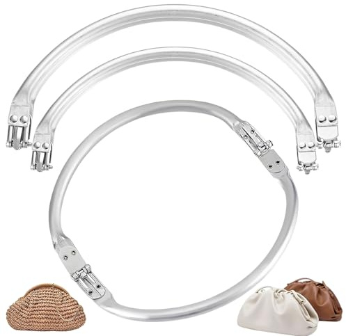 VRYNDH Set di 2 Chiusure per borse uncinetto, Clic Clac per Borse con Chiusura Clutch a Molla Durevole, Fluida e Stabile, – 19×9 cm e 23×11 cm