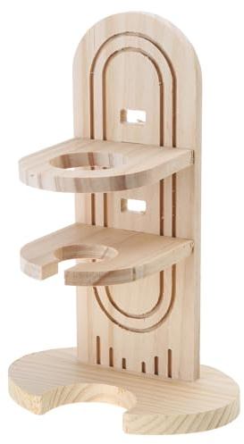 carotoe Soporte para botellas de agua de madera para animales pequeños, chinchilla, hámster enano, alimentador de agua sirio para animales pequeños, soporte para botellas de mascotas para jaula