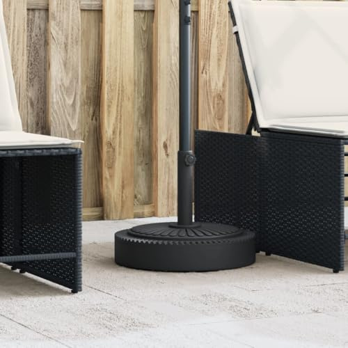 LoogCape Parasollstativ för mast på 38/48 mm, vikt på 25 kg, stabil plast-betongbas, vindbeständigt golvställ, lämpligt för terrass och trädgård, väderbeständig, med linjemönster