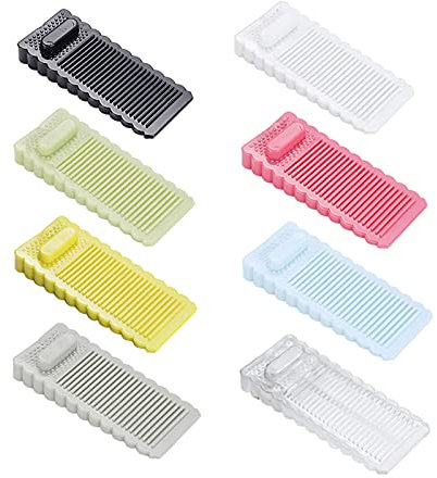Hwtcjx 8 pezzo fermaporte da terra, blocca porta da pavimento, Cuneo Fermaporta, Realizzato in morbida gomma, resistente, antiscivolo, impilabile, per casa, ufficio (3,9 x 9,5 x 1,33cm) (Multicolore)