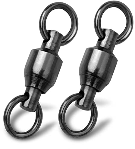 9KM DWLIFE Fishing Swivels Ball Bearing Fishing Accessories Rustproof & Tangle-free Rapid-spinning Fishing Tackle Stainless for Saltwater Freshwater Carp Pike Fishing 0#-33lbs 30pcs