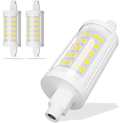 BVCL LED R7s 78mm Bombilla, Bombillas lineales no Regulables, 10W 1000lm, Equivalente a una lámpara halógena de 100W, para luz de inundación, luz de Seguridad (Color : Natural White, Size : 2pcs)