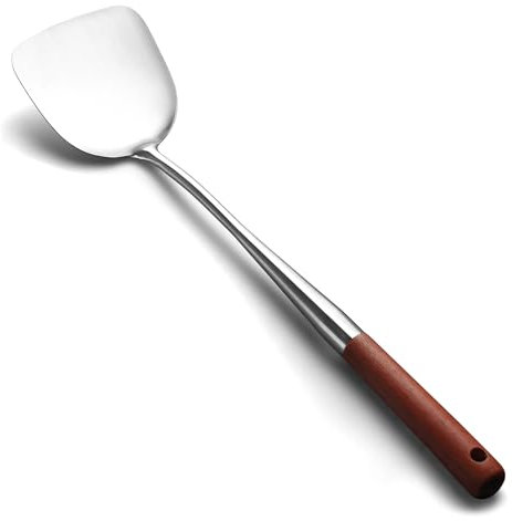 AOOSY Juego de utensilios de cocina para wok, 42,5 cm Espátula Para Wok, acero inoxidable, espátula, utensilios de cocina, aptos para wok