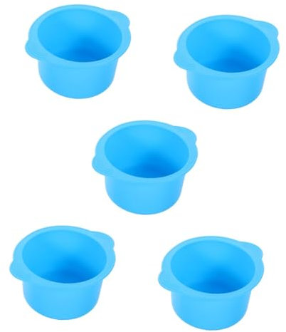 PLAFOPE 5St Haarentfernungswachsmaschine Airfryer Förmchen Liner painless hair removal schmerzfreie haarentfernung Wachstopf aus Silikon Wachsschalen zur Haarentfernung Kieselgel Sky-blue