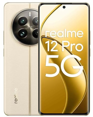 realme 12 Pro 5G Moblile Phone 8+256GB Smartphone, Snapdragon 7s Gen 2, 64MP Camera+50MP IMX890 OIS, 6.7 inch AMOLED 120Hz Curved Display, 5000mAh Battery SUPERWOOC 67W Charging, Dual SIM, Beige