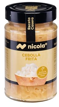 Nicola Cebolla Frita con Aceite de Oliva Virgen Extra, Sin Conservantes, Sin Gluten, 370g, pack 12