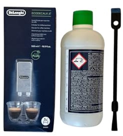 Entkalker passend für DeLonghi Kaffeemaschinen 500ml Flüssigentkalker zur Entkalkung von Kaffeevollautomaten Espressomaschinen inkl MDS-Pro Tresterspachtel mit Pinsel zur Reinigung von Tresterbehälter