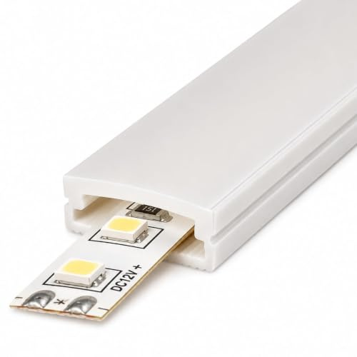 Jandei - Flexibel rektangulär silikonprofil 5 meter för ytmontering av LED-remsa upp till 10 mm bred. Mått 13 mm x 5 mm x 5 m, lämplig för utomhus IP65 (profil 5 meter)