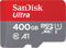 SanDisk Ultra microSDXC UHS-I Speicherkarte 400 GB + Adapter (Für Smartphones und Tablets, A1, Class 10, U1, Full HD-Videos, bis zu 100 MB/s Lesegeschwindigkeit)