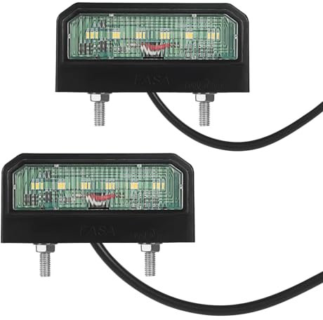 AOHEWEI 2 x LED Kennzeichenbeleuchtung Anhänger Nummernschildbeleuchtung Hinten 12~24V Wasserdicht Perfekt fürs Auto Anhänger LKW oder Boot