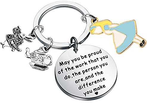Portachiavi ispirato alla fiera Alicce Wonderlland, regalo di Alice May You Be Proud of The Work That You Do, Portachiavi Alice May You, 3.0cm
