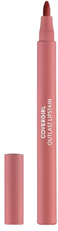 COVERGIRL Outlast, 10 Sugey Girl, Lipstain, Smooth Application, Precise Pen-Like Tip, Transfer-Proof, Satin Stained Finish, Vegan Formula, 0.06oz