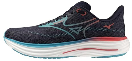 Mizuno Men's Wave Rider 29 Running Shoe, Odyssey Grey-Capri Breeze, 12 UK
