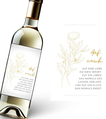 Weinflaschenetikett | Geschenk für Hochzeit (Auf euch)