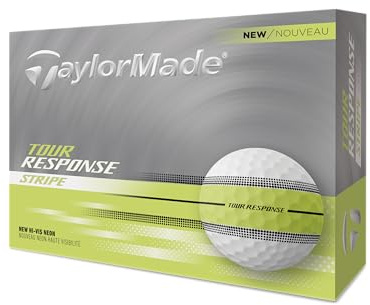 TaylorMade New Tour Response Stripe Lot de 2025, 12 balles de Golf Vert