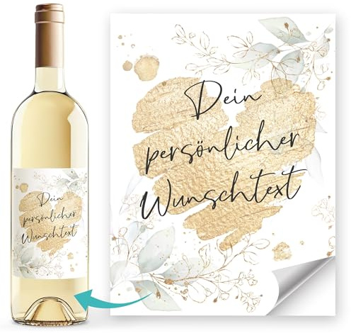 SpecialMe® Weinetikett mit Wunschtext personalisiert Herzmotiv Flaschenetiketten selbstklebend Wein Geschenk Weiss unisize