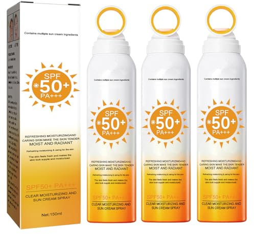 Sonnenschutz Spray LSF 50, Transparent Sonnenspray Für Gesicht Und Körper, Sonnenschutz Sprays Für Empfindliche Haut, Breitspektrum, Wasserfest, Gegen UVA und UVB Sofortiger Sonnenschutz Spray (3)