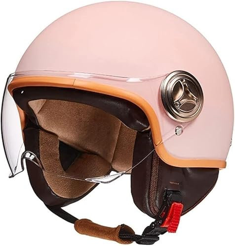 STTTBD Casco da Moto retrò, Casco da Moto, Mezza Calotta, Casco Jet Aperto, Casco da ciclomotore per Adulti, Uomo e Donna, Certificazione DOT/ECE E