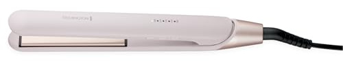 Remington Straightener [Advanced Ceramic + Almond Oil] Almond Allure (Ultra-Fast Heat Up, Digital Temperature Control, Curved Design for Curls & Waves, Extra-Long Plates, Worldwide Voltage) S4807