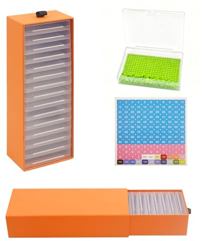 Minnhua 15PCS 2-in-1 Diamond Painting Storage Containers Trays with Lids | Diamond Art Storage Trays Bead Organiser Storage Box Bead Storage and Line-Up with Sticker for DIY Diamond Jewelry Nail Art