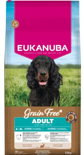 EUKANUBA Cibo secco per Cani senza cereali con selvaggina - Alimento secco premium privo di cereali per Cani adulti di tutte le razze, 12 kg