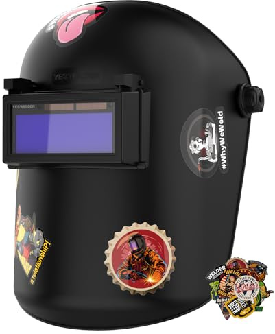 YESWELDER Auto Darkening Welding Helmet, 1/1/1/1 True Color, Lightweight, Durable Flip Front Welding Hood with 2 Arc Sensors, Wide Shade 8-13 Welding Mask for MIG TIG
