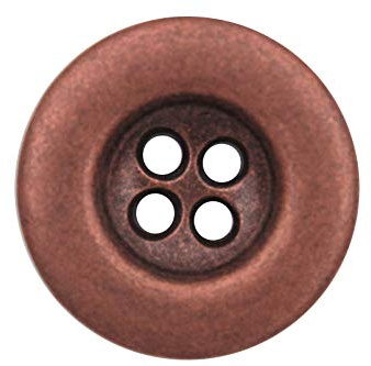 Antik koppar metallknappar 4 hål tillgängliga i 4 storlekar 6-pack (18 mm)