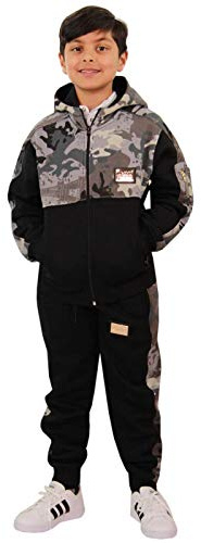 A2Z Kids Boys Girls Tracksuit Designer Badged Camouflage Top Bottom Jogging Suit