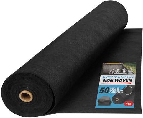 Super Geotextile 4, 6, 8 oz Non Woven Fabric for Landscaping, French Drains, Underlayment, Erosion Control, Construction Projects - 4 oz (3X50)