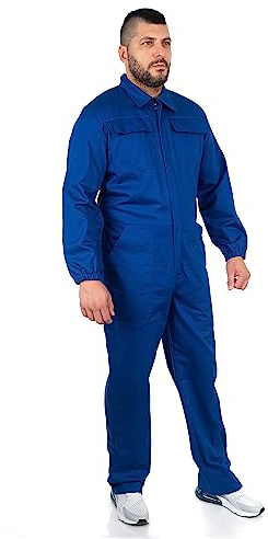 DINOZAVR Ultra Kostüm Herren Overall Herren Mechaniker Schutzanzug mit Reißverschluss Langarm Arbeitskleidung für Werkstatt Handwerk Industrie Landwirtschaft Logistik Königsblau XL