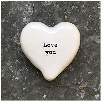 East of India White Heart Token - Love You
