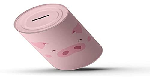 FISURA - Hucha Cerdito Rosa de Acero. Hucha Redonda. Medidas: 10 x 15 cm