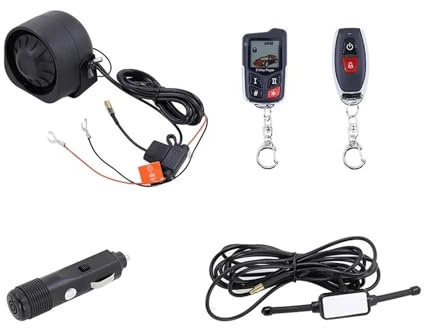 Inmovilizador de Sirena inalámbrico, Sistema Alarma bidireccional for Coche, antirrobo, detección Inteligente Aire y Golpes, Pantalla LCD Fácil instalación y Amplia compatibilidad