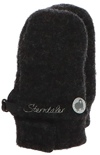 Sterntaler Baby Unisex Kinder Fäustel Handschuh - Baby Fäustlinge Winter, Baby Handschuhe - aus weicher Merino Wolle - anthrazit meliert, 1