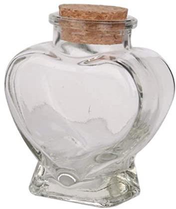 Mini Heart Shape Glass Bottle Clear Storage Jars Bottle Containers Vials Wish Bottle with Cork,Heart Shape Glass Bottle