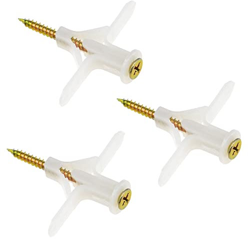 Lot de 35 Chevilles et Vis en Plastique pour Cloison Sèche (blanc)