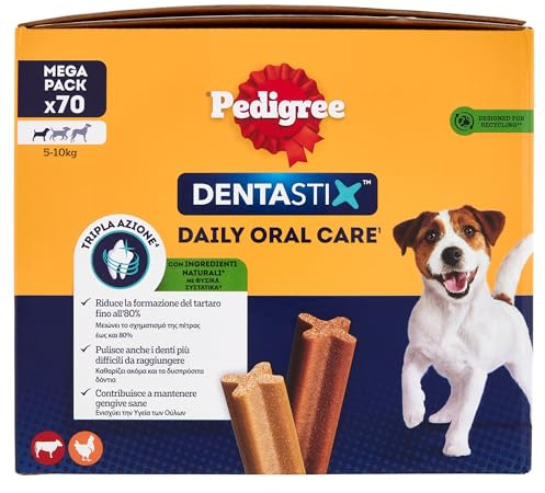 Pedigree Dentastix Snack pour hygiène buccale, Petit Chien 5-10 kg, Lot de 70 bâtons au Total