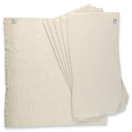 OsoCozy Organic Muslin Flat Cloth Diapers - Made of Ecologically Friendly, Soft, Absorbent, Double Layered 100% Organic Cotton. 6 Pack. OneSize Fits 12-30 Pounds.