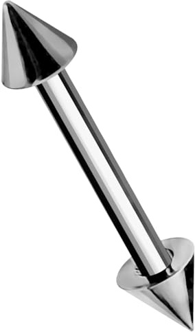 AZARIO LONDON G23 titanio calibro 16 (1,2 mm) bilanciere dritto con cono – Piercing per sopracciglio – Orecchio cartilagine – Trago Barbell, 8mm Length - 4mm Cone, Titanio grado G23, Nessuna pietra
