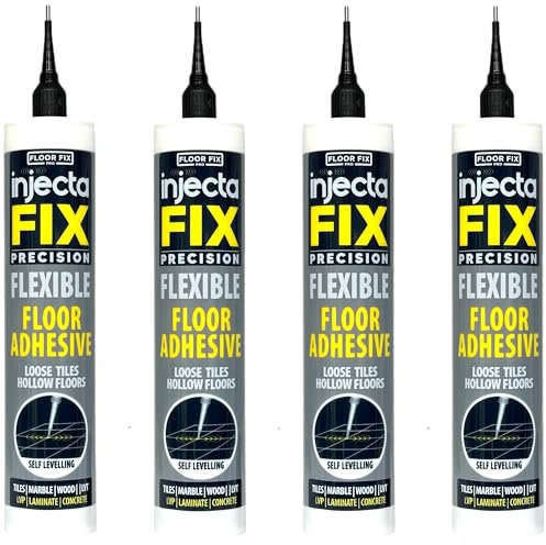 Injectafix 300 ml para baldosas sueltas y huecas – Autonivelante con punta de inyección de 2 mm y tapón antiobstrucción –Fijación rápida y duradera en suelos (1) (4)