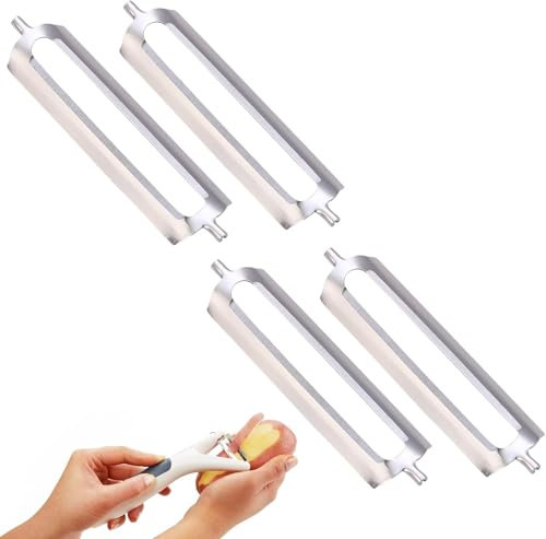 Heyumybit 4 pezzi Lama di Ricambio per Sbucciatore,Lama per Pelare Multifunzione,Coltello di Ricambio Pelaverdure,Sbucciatore Pela Patate E Verdure Sbuccia Patate