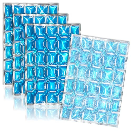 com-four® 4x Flexibles Eis-Pack - Kühlkompresse mit 25 Kühlzellen - Kühlpack für Haushalt, Camping und Freizeit (04 Stück - 36 x 25cm - blau)