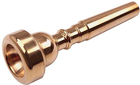 Aumotop Snygg Metalltrumpettillbehörsset med Rengöringsborste, 3C/5C/7C Munstycken, Klartonunderhåll, Gyllene Färg, Nybörjare och Medelstora Spelare (3C trumpet munstycke)