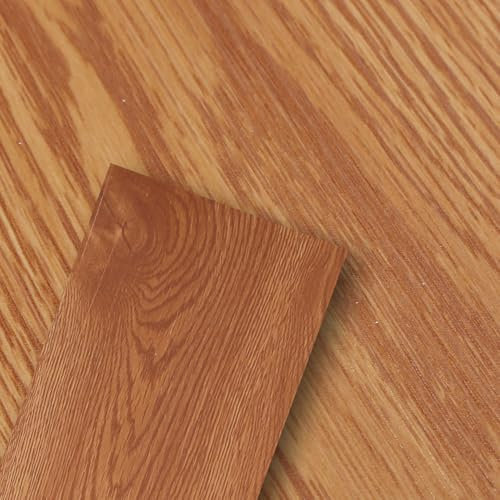Jaxguom 91,5 cm x 15,2 cm x 1,5 mm PVC-golvbeläggning vinylgolv, självhäftande, 2 m²/14 plattor självhäftande vinylplattor vattentäta, träutseende, för kök, badrum, varm ek