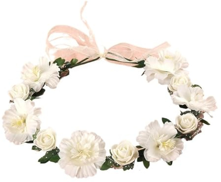 Hårband med konstgjord blomsterkrans Artificiell blommig krona Flerfärgat hårtillbehör(Color7)