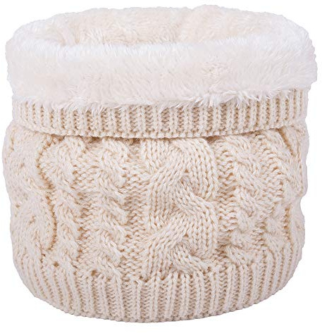Invierno Bufanda de Doble Capa de Forro Polar Suave Forrado de Punto Grueso cuello Cálido Calentador Círculo Bufanda a Prueba de Viento